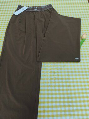 Women's 👩🏻‍💼ALO Yoga Suit Up Trouser Coffee Brown🦋(Regular Size XXS-XS)